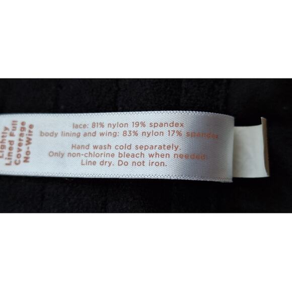 Cacique Black Lace Bra Lightly Lined Full Coverage Wireless Size 40 DDD Coquette - Picture 8 of 9